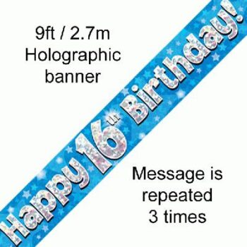 16th Birthday Blue banner