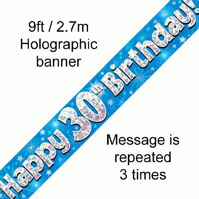 30th Birthday blue banner