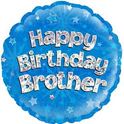 Happy Birthday Brother Blue Sparkle Balloon