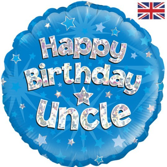 Happy Birthday Uncle Blue Sparkle Balloon
