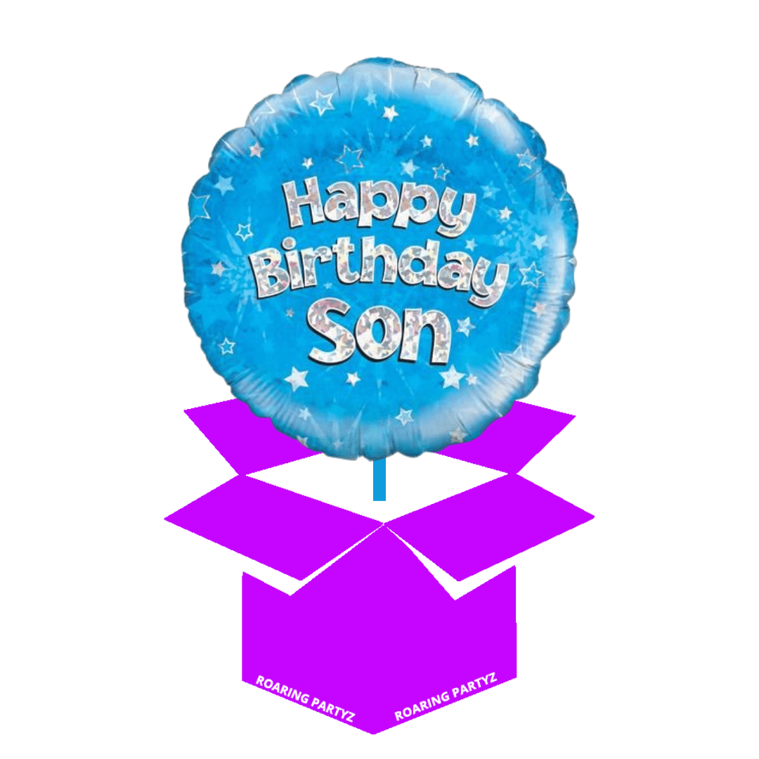 Happy Birthday Male Relation balloon in a box - Roaring Partyz