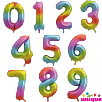 Rainbow Number Balloon
