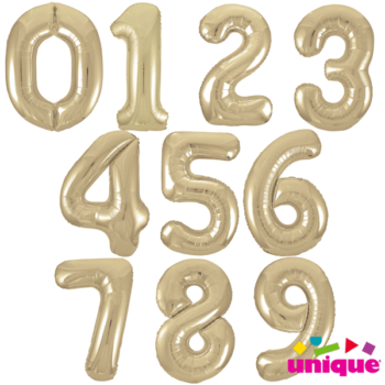 Gold Number Balloon