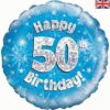 50th Sparkle Blue Birthday balloon