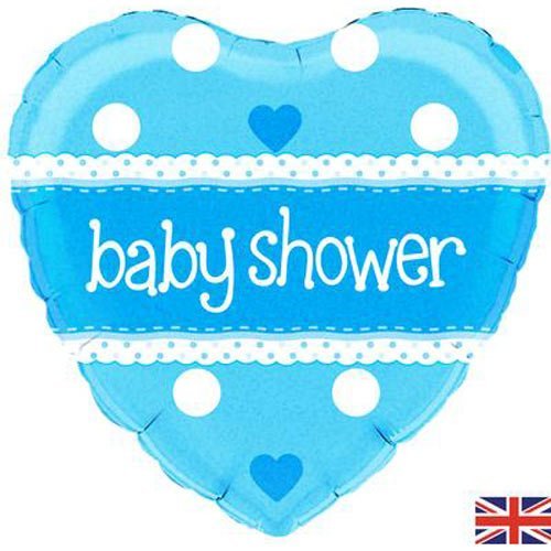 18" Baby Shower Heart Blue Balloon