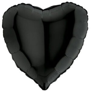 18 Inch Black Heart Balloon