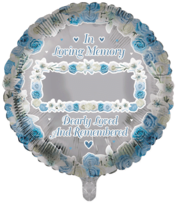 Personalisable Remembrance Round Blue Balloon