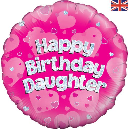 Happy Birthday Daughter Pink Sparkle Balloon