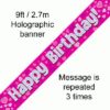 Happy Birthday Pink Foil Banner