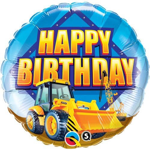 18 Inch Happy Birthday Digger Balloon