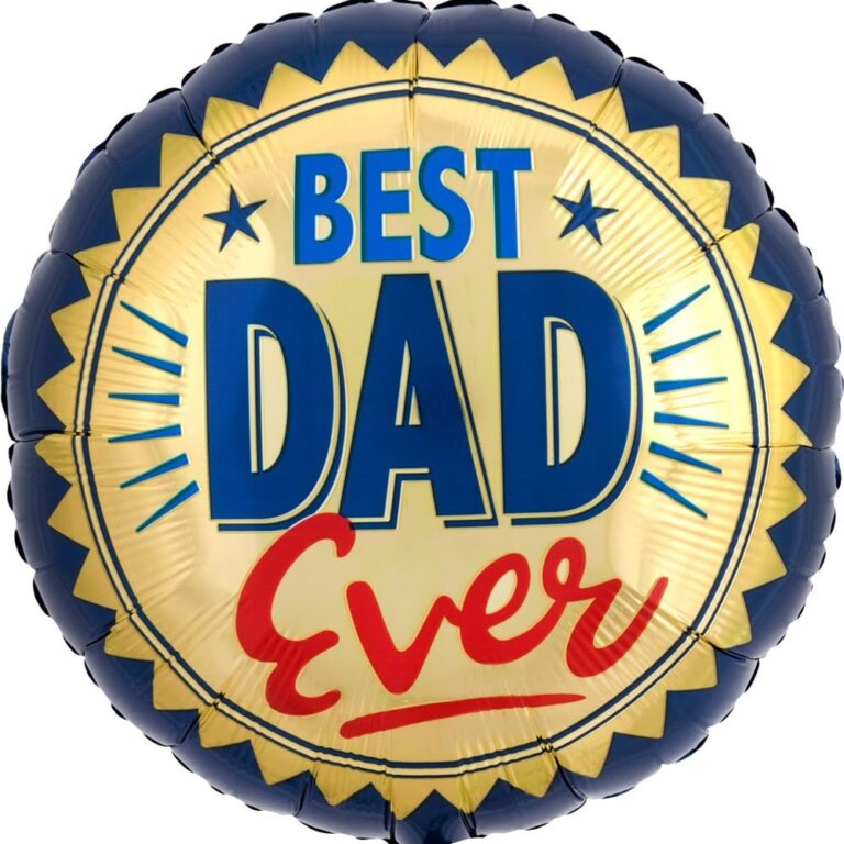 Best Dad Ever Gold Stamp Balloon