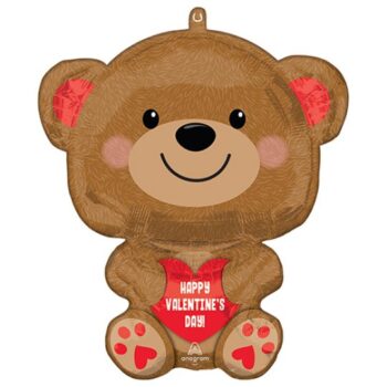 20 Inch Valentines Cuddly Bear Balloon