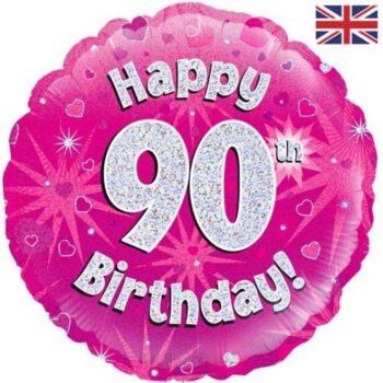 90th Sparkle Pink Birthday balloon