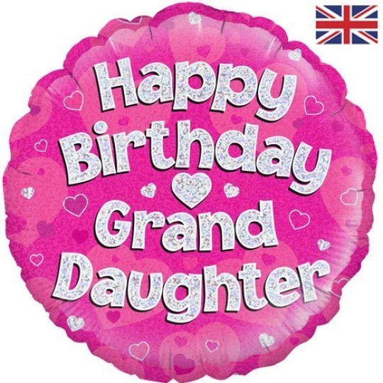 Happy Birthday Grand Daughter Pink Sparkle Balloon