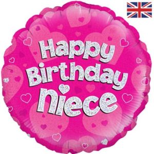 Happy Birthday Niece Pink Sparkle Balloon