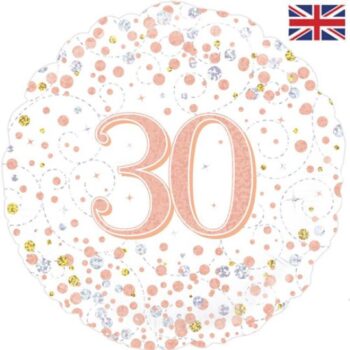 30th Sparkle Rose Gold Birthday balloon