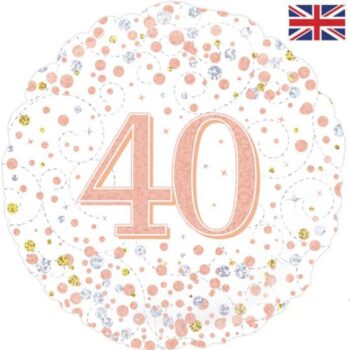 40th Sparkle Rose Gold Birthday balloon