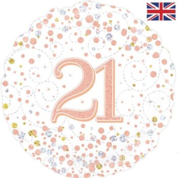 21st Sparkle Rose Gold Birthday balloon