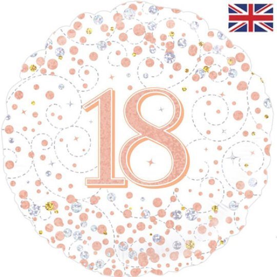 18th Sparkle Rose Gold Birthday balloon