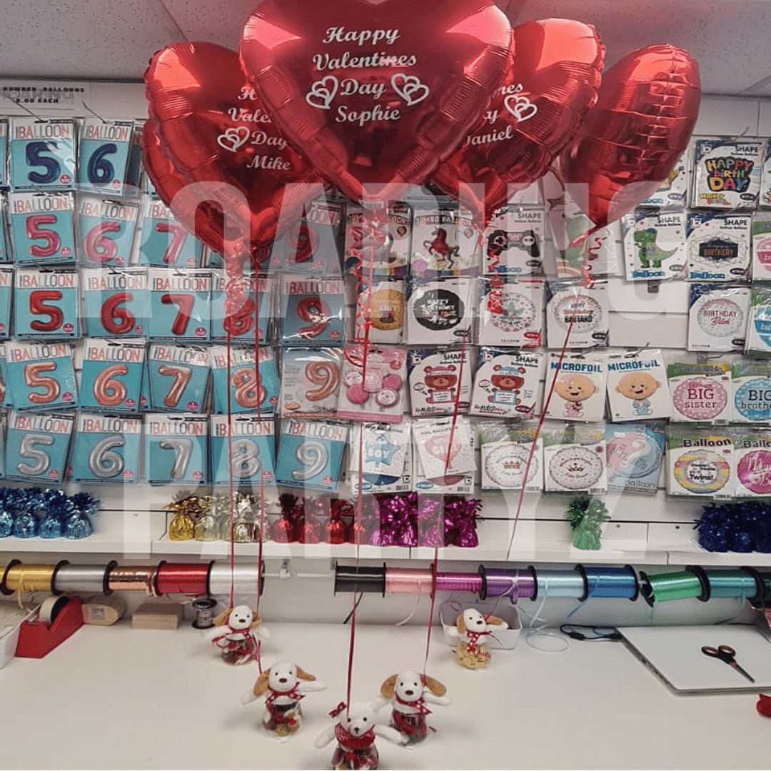 Personalised Valentines Heart Balloon & Sweets