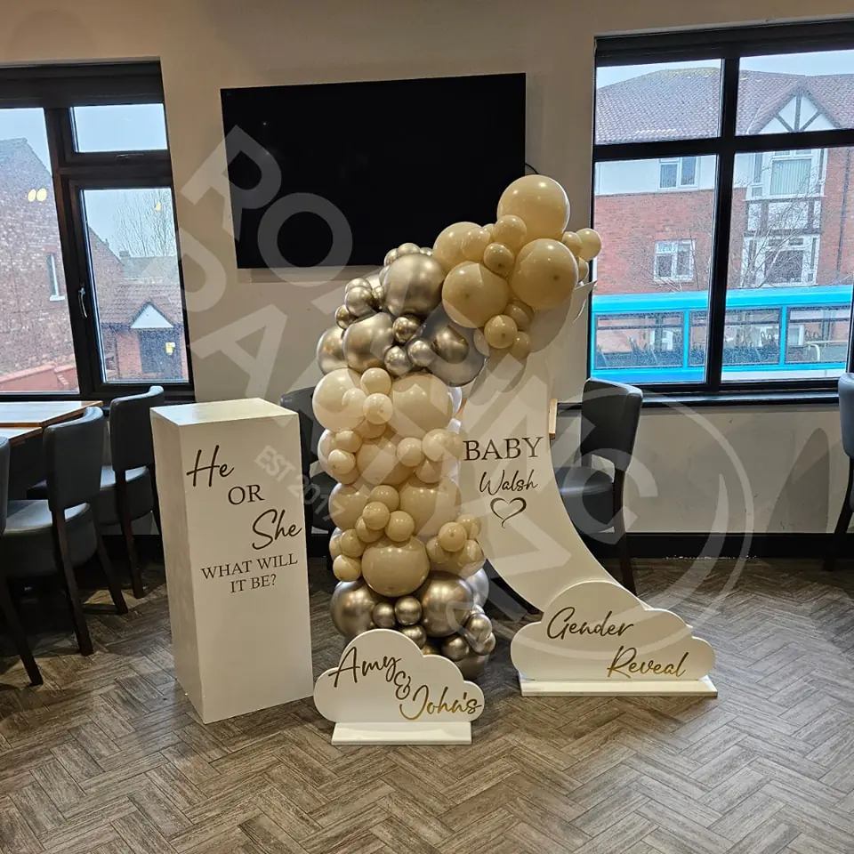 Moon and Clouds with Balloon Garland with plinth