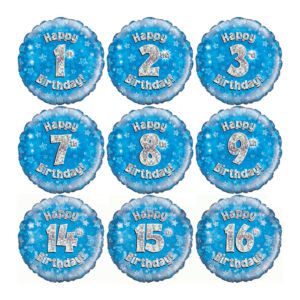 1-16 years - Sparkle Blue Age Balloon