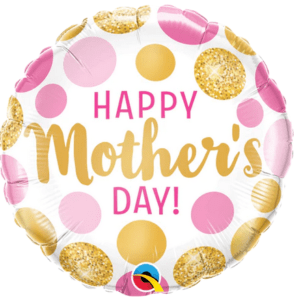 Mother's Day Pink and Gold Dots Balloon