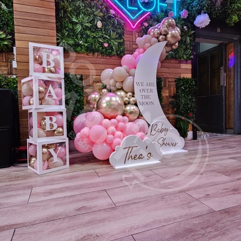 Moon and Clouds with Balloon Garland