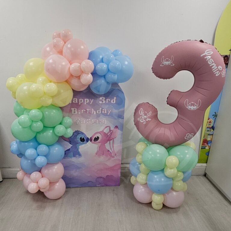 Number Balloon Tower & Backdrop Bundle