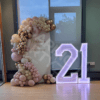 Personalised Arch Backdrop & Light Up Numbers