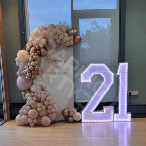 Personalised Arch Backdrop & Light Up Numbers