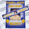 Personalised Poster set in blue and gold