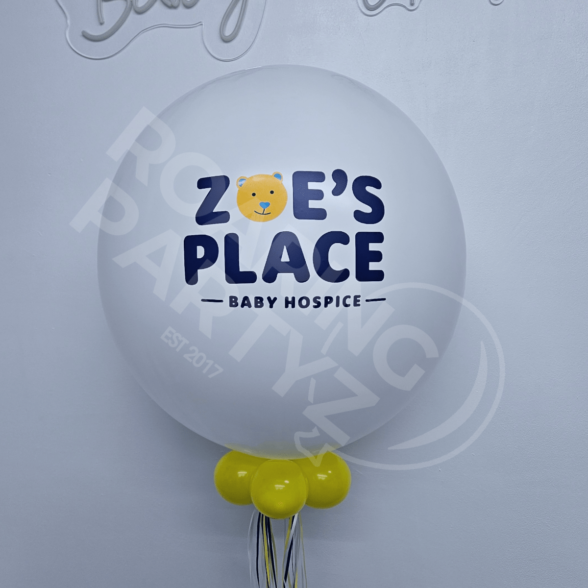 Zoe's Place Liverpool branded 2ft balloon for a Charity Coprporate event hosted by Sovini